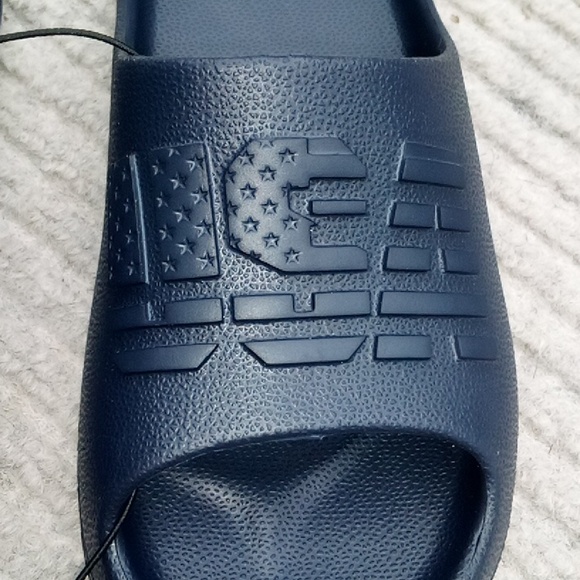 PRICE DROP Kids USA blue slides sandals size 13 - Picture 2 of 9